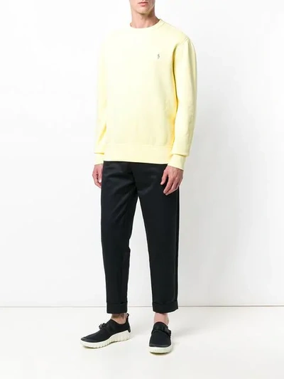 Shop Polo Ralph Lauren Classic Crew Neck Sweater In Yellow