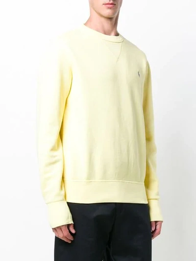 Shop Polo Ralph Lauren Classic Crew Neck Sweater In Yellow