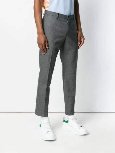 Shop Dolce & Gabbana Cropped Tailored Trousers In Grey