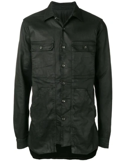 Shop Rick Owens Drkshdw Waxed Shirt Jacket In Black