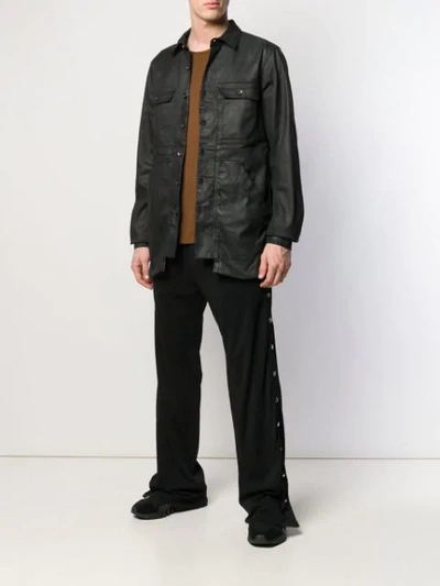 Shop Rick Owens Drkshdw Waxed Shirt Jacket In Black