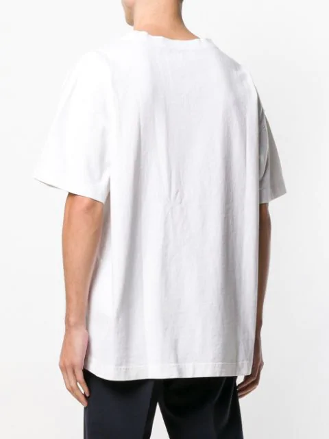 Acne Studios Logo Print Garment Dyed Cotton Jersey T Shirt In White Modesens