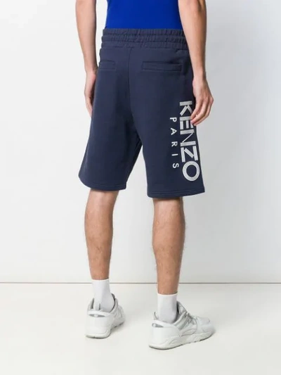 Shop Kenzo Logo Urban Shorts In Blue