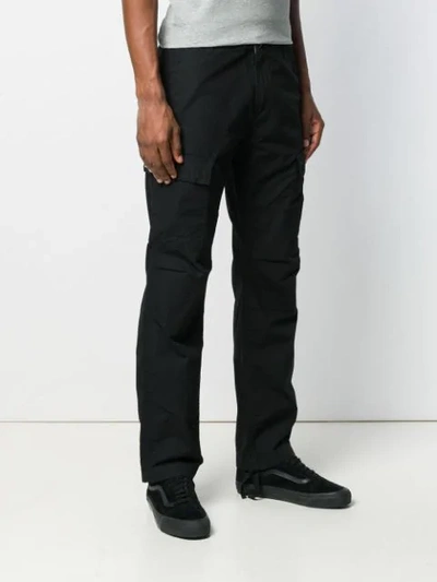 Shop Carhartt Straight Leg Cargo Trousers In Black
