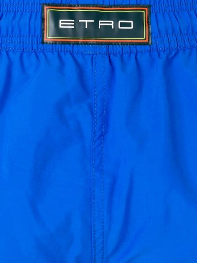 Shop Etro Drawstring Swim Shorts In Blue