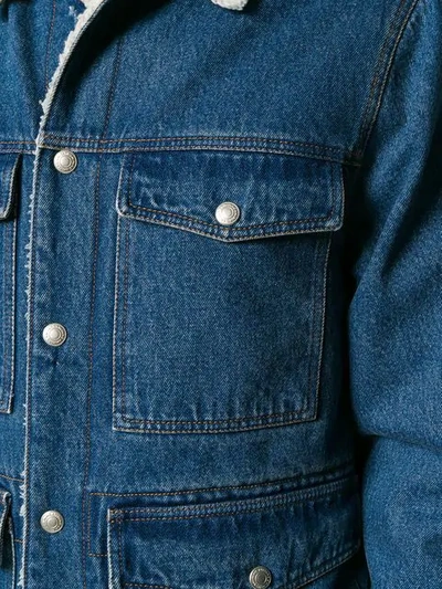 Shop Ami Alexandre Mattiussi Sherpa Lining Denim Jacket In Blue