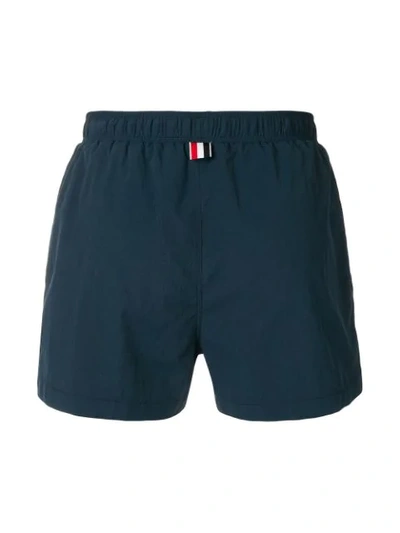 Shop Thom Browne Seam Stripe Swim In Blue