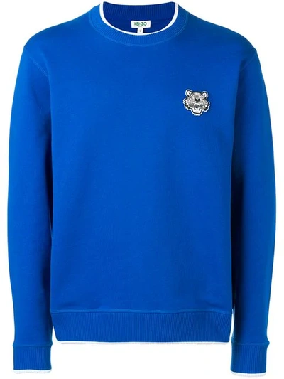 Shop Kenzo Tiger Embroidered Sweatshirt - Blue