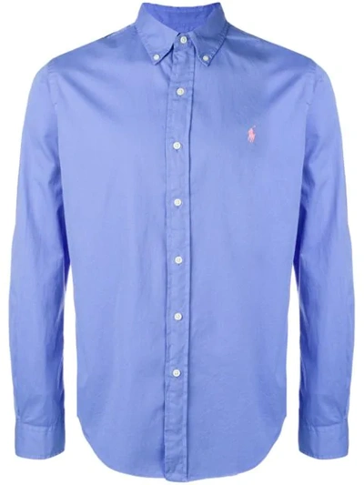 Shop Polo Ralph Lauren Button Down Logo Shirt In Blue