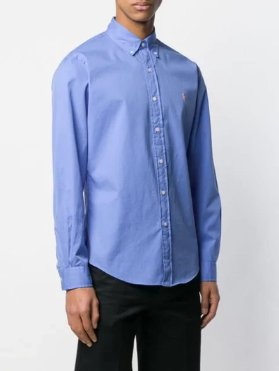 Shop Polo Ralph Lauren Button Down Logo Shirt In Blue