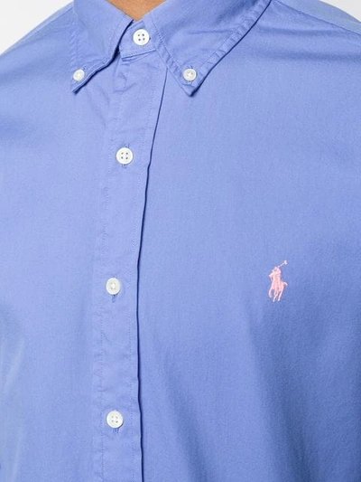 Shop Polo Ralph Lauren Button Down Logo Shirt In Blue