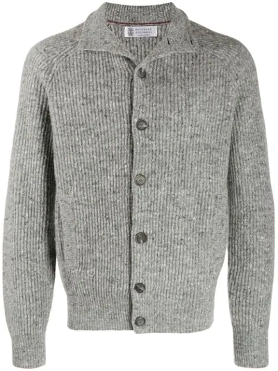 Shop Brunello Cucinelli Button-down Cardigan In Grey