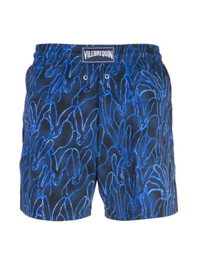 Shop Vilebrequin Printed Swim Shorts In Blue