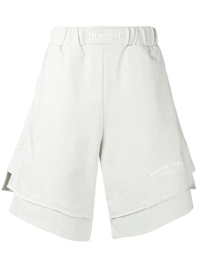 Shop Ih Nom Uh Nit Layered Track Shorts In Neutrals