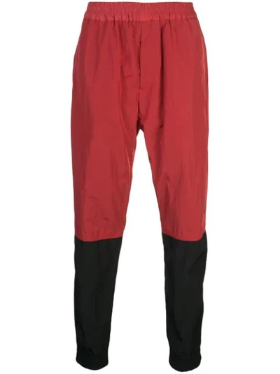 Shop Givenchy Two Tone Track Pants In Red