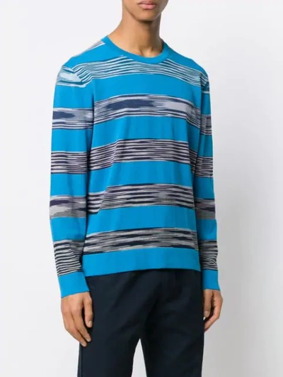 Shop Missoni Multicoloured Striped Jumper In Blue
