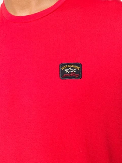 Shop Paul & Shark Logo Patch T-shirt In Red