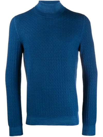 Shop Tagliatore Sweatshirt Mit Rollkragen In Blue