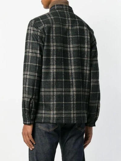 Shop Altea Checked Shirt Jacket In Grey