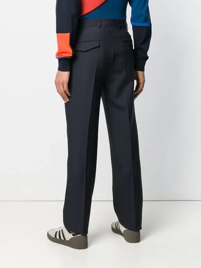 Shop Golden Goose Tailored Straight-leg Trousers In Blue