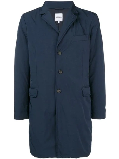 Shop Aspesi Button-up Parka Coat In Blue