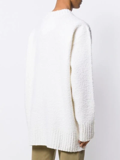 Shop Maison Margiela Textured Oversized Sweater In Neutrals