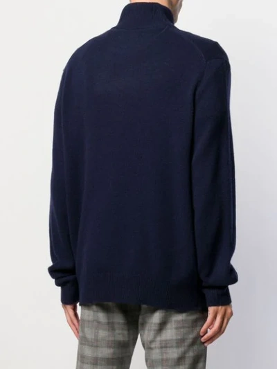 POLO RALPH LAUREN HALF-ZIPPED JUMPER - 蓝色