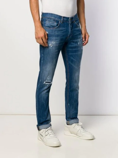 Shop Dondup Distress Slim-fit Jeans In Blue