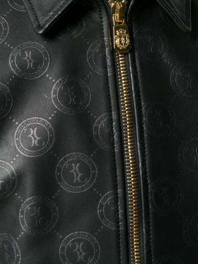 Shop Billionaire Logo Print Bomber Jacket In Black
