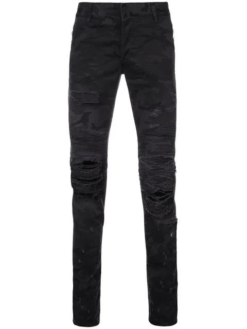 balmain camouflage jeans