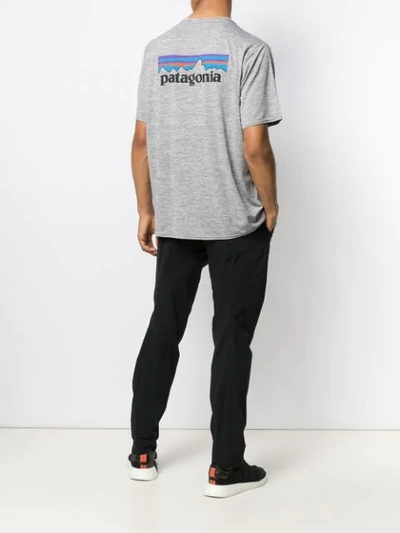 Shop Patagonia Back Logo Print T-shirt In Grey