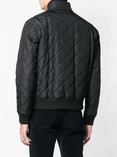 Shop Burberry Quilted Bomber Jacket In A1189 Black