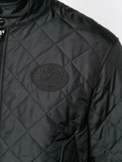 Shop Burberry Quilted Bomber Jacket In A1189 Black
