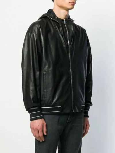 GIVENCHY LEATHER WINDBREAKER - 黑色