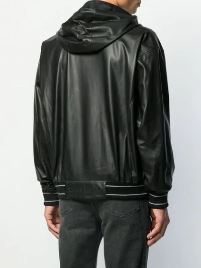 Shop Givenchy Leather Windbreaker In Black