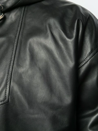 Shop Givenchy Leather Windbreaker In Black