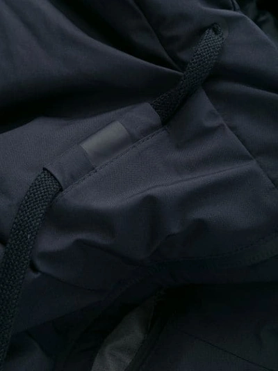 Shop Herno Hooded Bomber Jacket In Blue