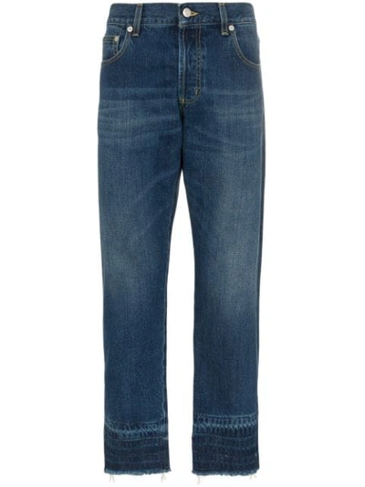 Shop Alexander Mcqueen Faded Slim Jeans In Blue