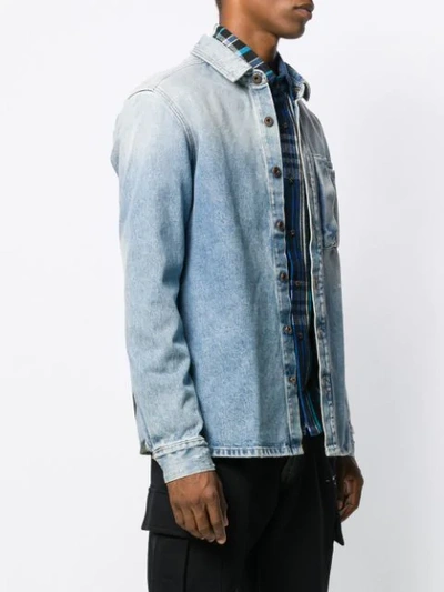 Shop Off-white Arrow Print Denim Jacket In Blue