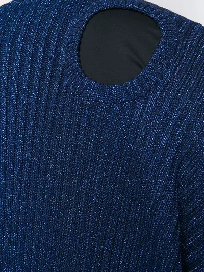 Shop Raf Simons Oversized Ribbed-knit Sweater In Blue