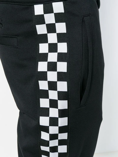 Shop Versus Check Panelled Track Pants In Black