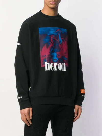 HERON PRESTON HERON PRINT SWEATSHIRT - 黑色