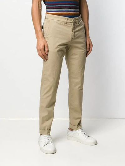 Shop Fay Slim Fit Chinos In Neutrals