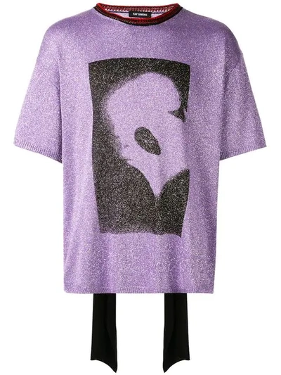 Shop Raf Simons Printed T-shirt - Purple