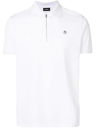 Shop Diesel T-hart Polo Shirt In White