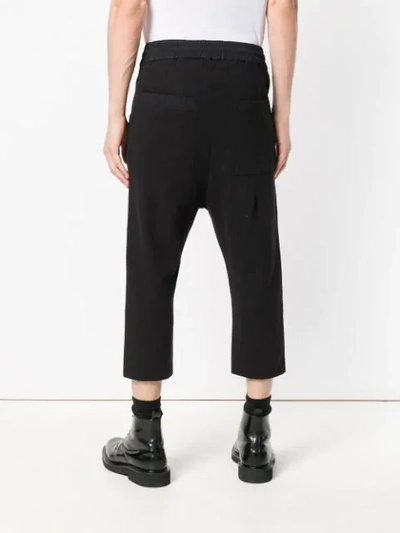 Shop Thom Krom Drop Crotch Cropped Trousers In Black