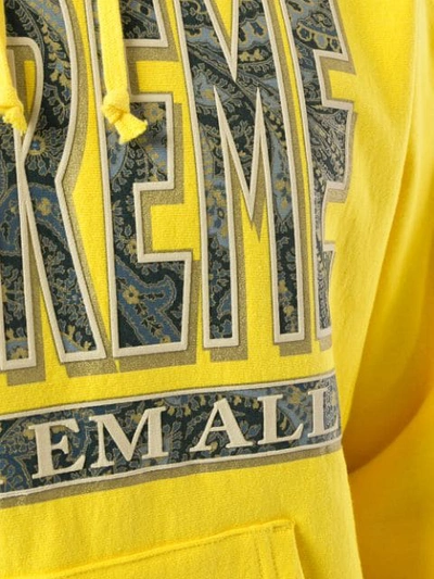 Shop Supreme Paisley F*ck Em All Hooded Sweater In Yellow