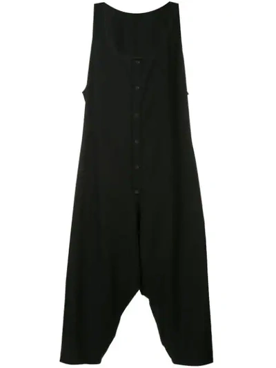 Shop Yohji Yamamoto Overall Mit Tiefem Schritt - Schwarz In Black