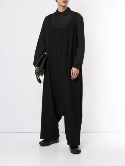 Shop Yohji Yamamoto Overall Mit Tiefem Schritt - Schwarz In Black
