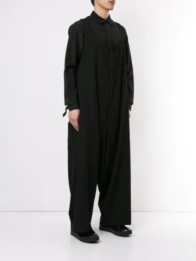 Shop Yohji Yamamoto Overall Mit Tiefem Schritt - Schwarz In Black